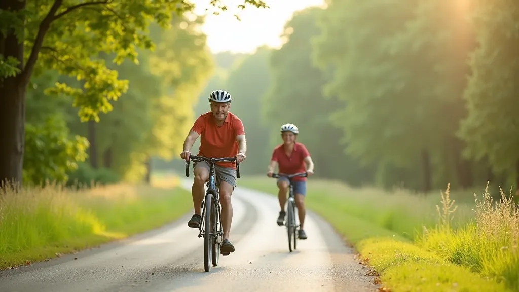 Piekraste ar velosipēdistiem uz asfalta ceļa, jūras ainava, skaists saule